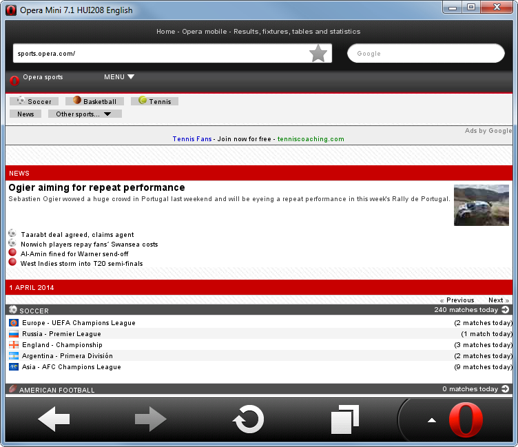 opera mini 7.1 handler pour pc